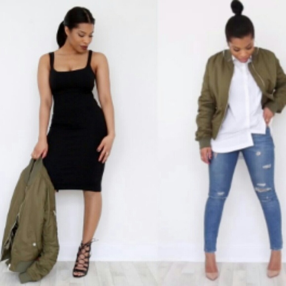 Olive Bomber Jacket - Picture 3 of 5